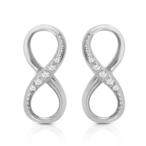 GOLD INFINITI EARRINGS WITH NATURAL DIAMONDS